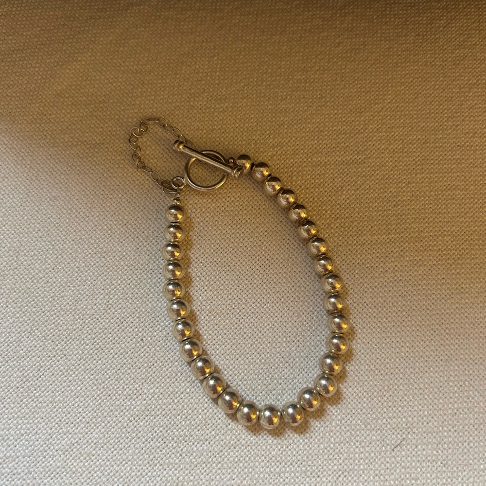 Small Sterling Silver Beaded Bracelet